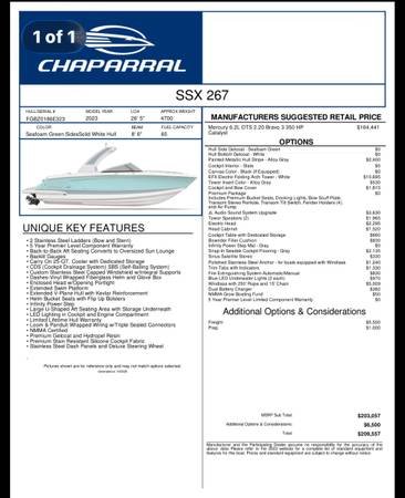 Pre-Owned 2023 Chaparral 267 SSX Power Boat for sale