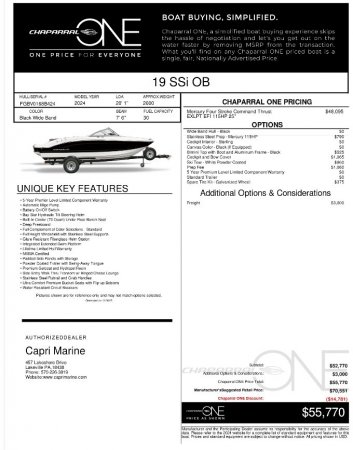 New 2024 Chaparral Power Boat for sale